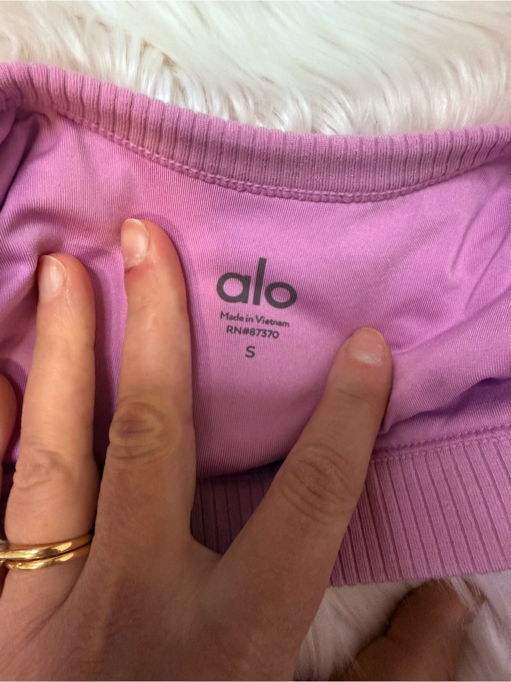 ALO Yoga Lavender Pink Ribbed Sports Bra & Heathered Leggings Set - Size Small - Picture 5 of 8